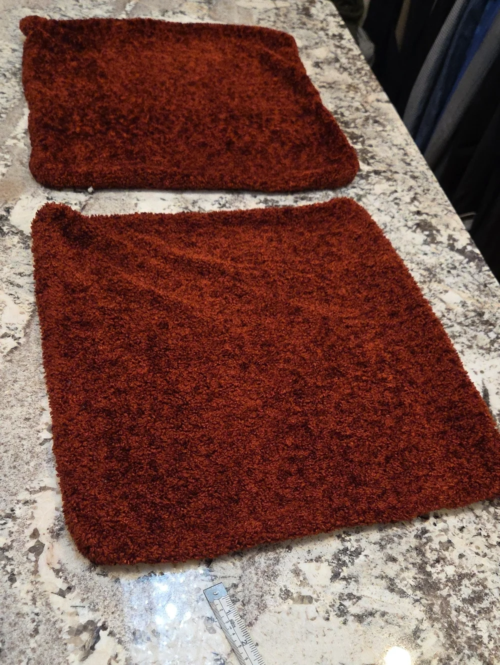 Pier 1 Imports Rust Red Shaggy Square Pillow Covers - Set of 2